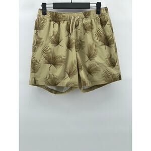 BEARBOTTOM CLOTHING Men’s Tan Coastal Shade Printed Stretch Swim Trunks SZ M